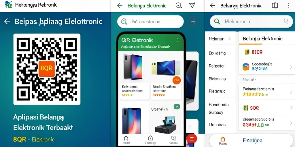 Screenshot aplikasi 8QR menampilkan antarmuka intuitif untuk belanja elektronik.