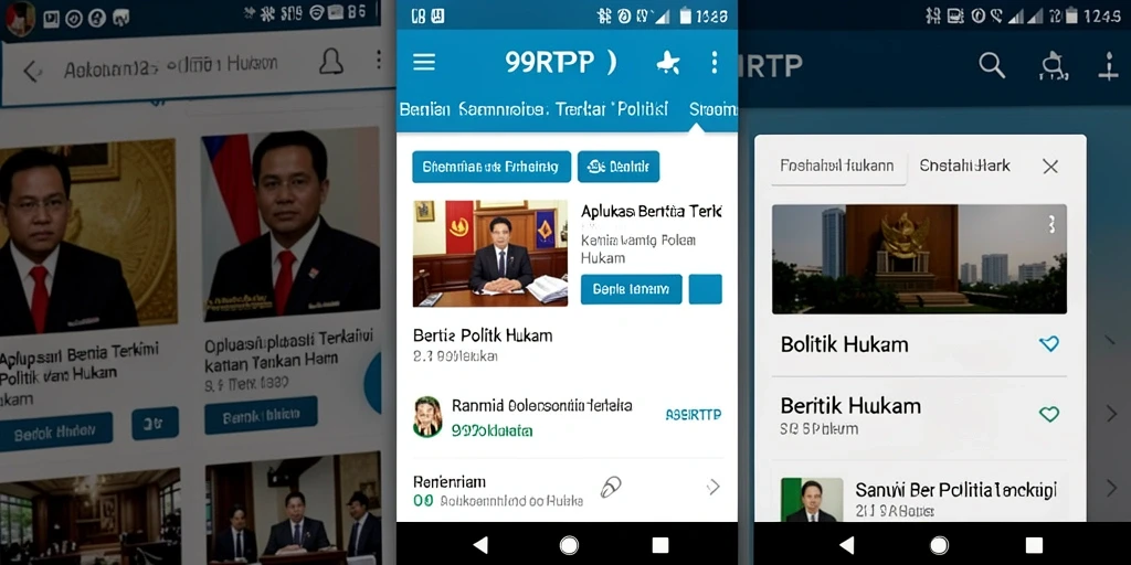 Antarmuka aplikasi 99RTP menampilkan berita politik dan hukum terbaru.
