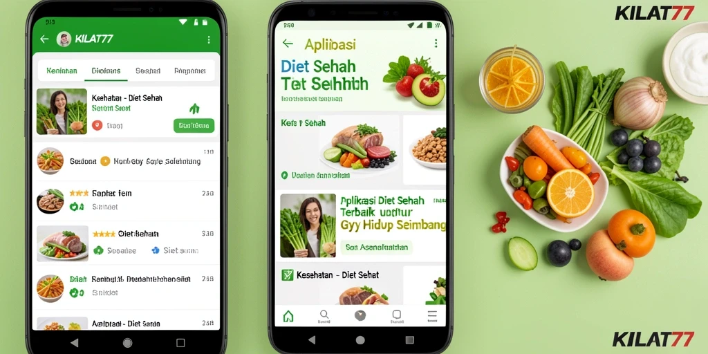 Tampilan antarmuka user-friendly aplikasi KILAT77 untuk diet sehat.