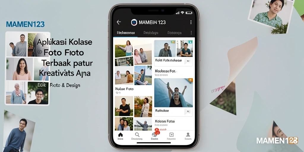 Tampilan antarmuka kolase foto yang modern dan intuitif.