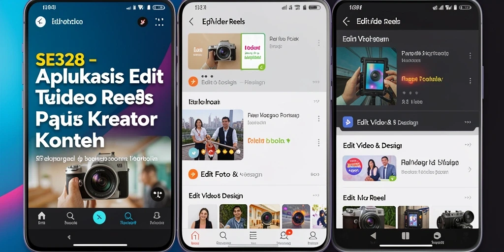 Tampilan antarmuka SE328 dengan fitur pengeditan Video Reels yang lengkap.