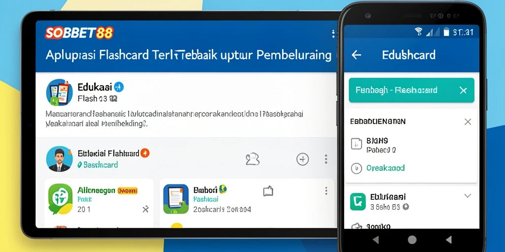 Tampilan antarmuka aplikasi Flashcard SOBET88 yang interaktif dan menarik.