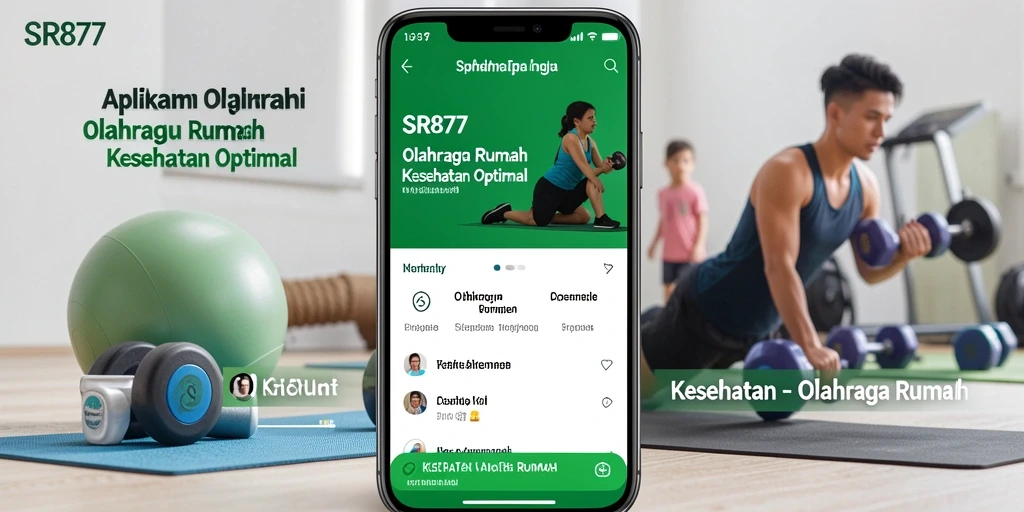 Antarmuka aplikasi SR877 untuk olahraga di rumah yang mudah digunakan.
