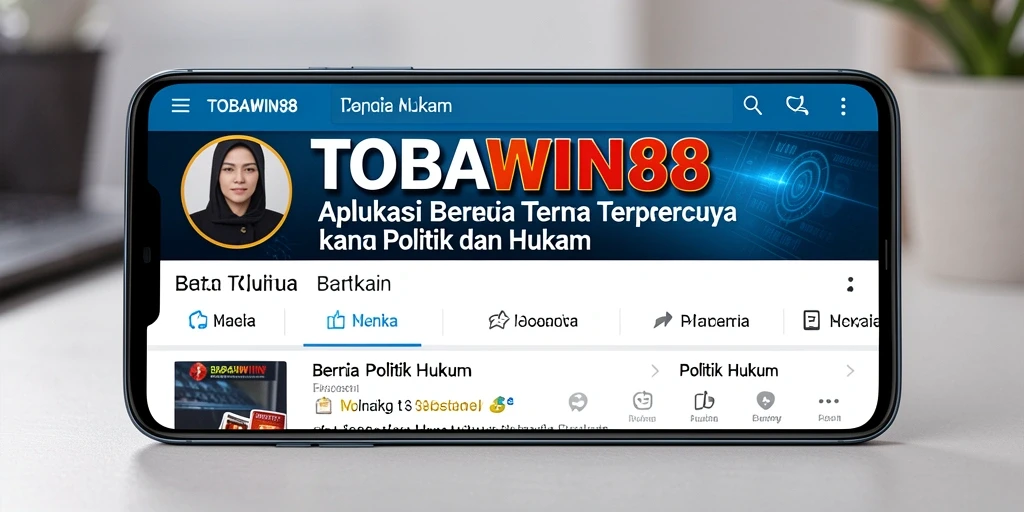Screenshot TOBAWIN88 menunjukkan antarmuka berita politik dan hukum.